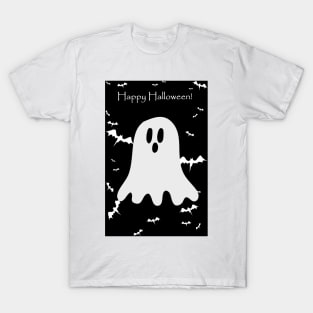 "Happy Halloween" Spooky Ghost T-Shirt